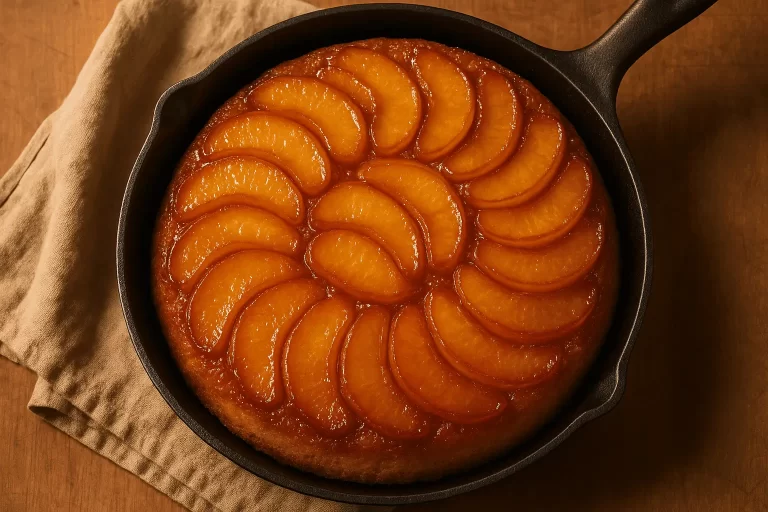 Bolo invertido de maçã de frigideira