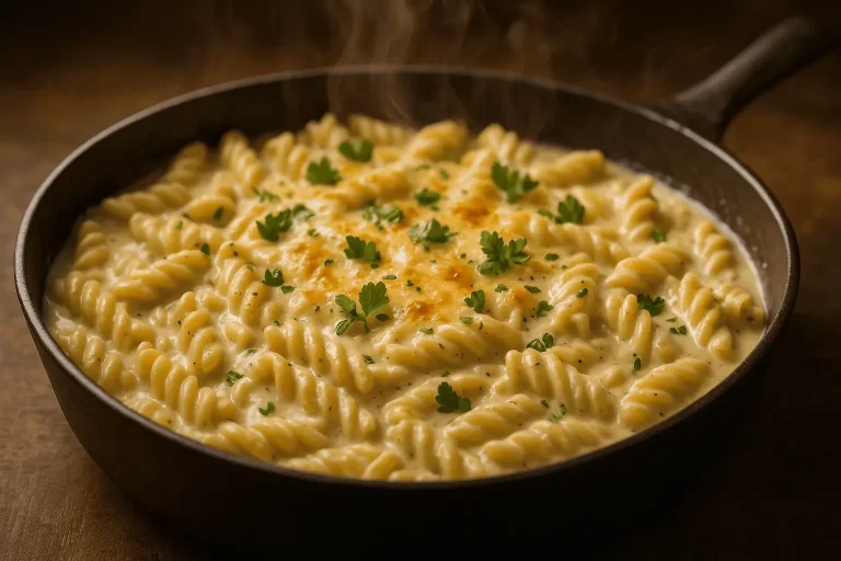 Macarrão cremoso de uma panela só com bacon: receita fácil em 20 minutos