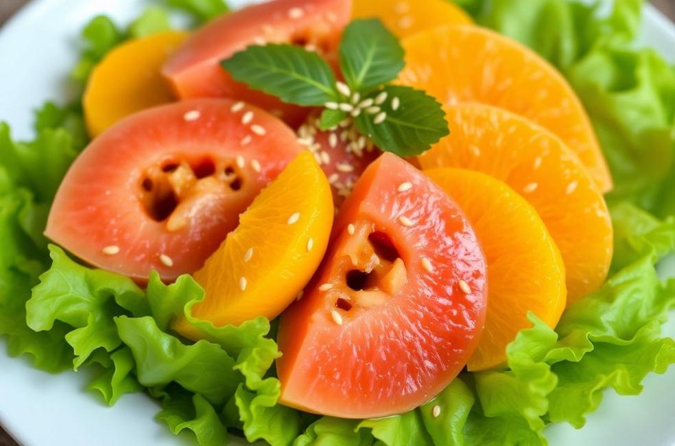 Salada Tropical com Goiaba e Laranja