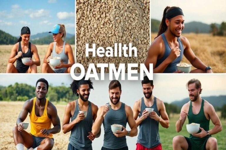 Um grupo de atletas experimentando mingau de aveia, simbolizando a comunidade saudável.